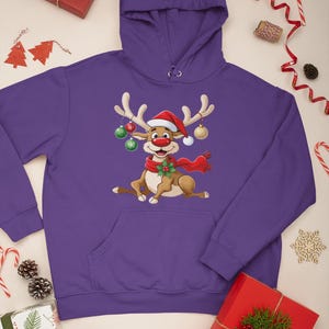 Jolie chemise renne de Noël : t-shirt des Fêtes amusant, jeune à adulte