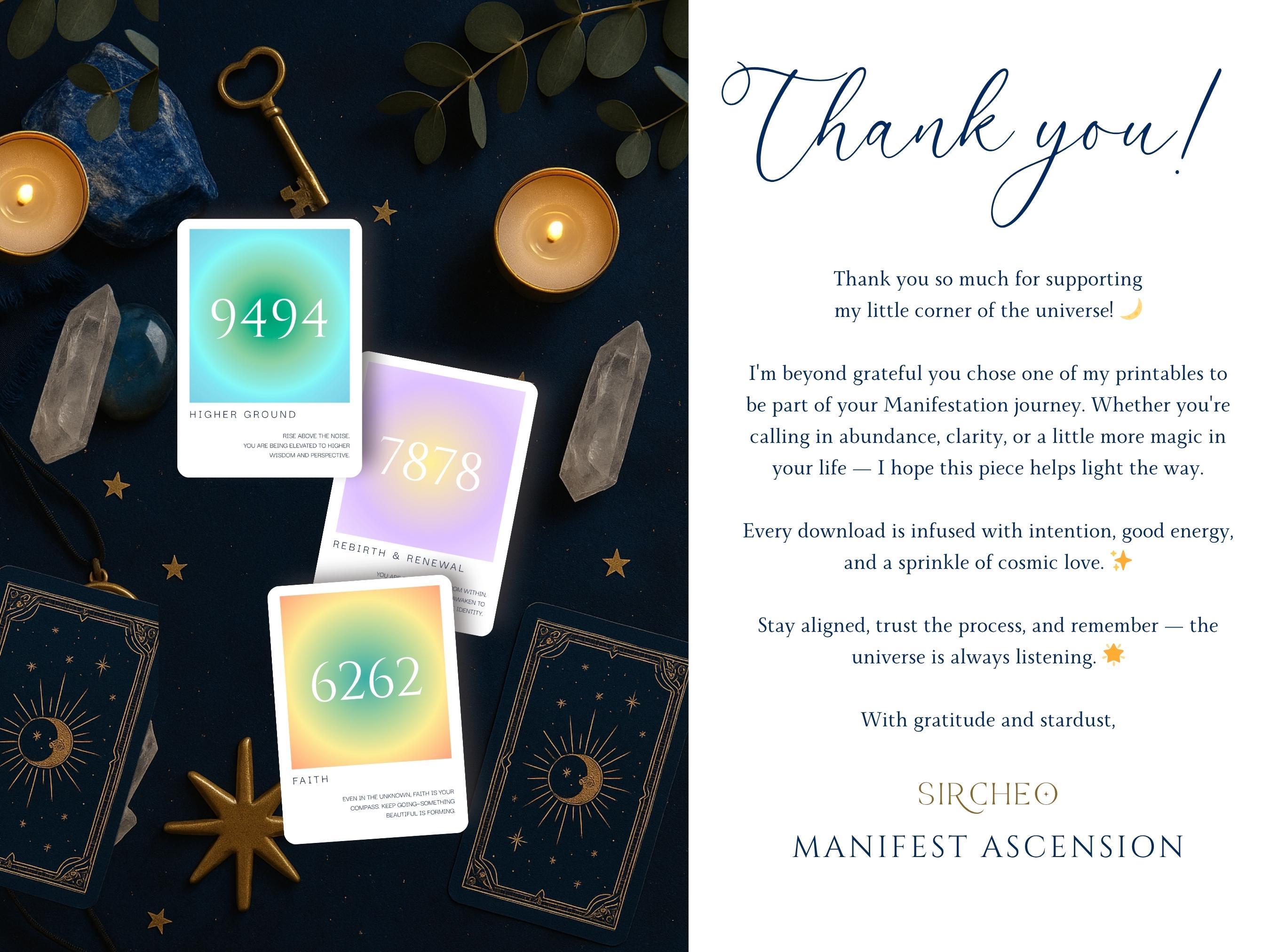 Angel Number Oracle Cards: Printable Spiritual Guidance Deck (digital ...