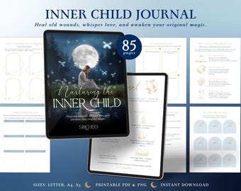 May include: A digital journal cover with a moonlit forest scene and the text "Nurturing the Inner Child". The journal is 85 pages and includes prompts to help heal old wounds, whisper love, and awaken your original magic.