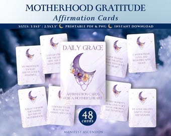 Mindful Motherhood Affirmation Cards: Daily Reflection, GoodNotes Stickers (Digital Download)