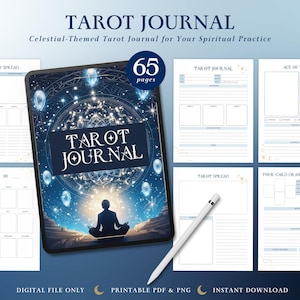 Tarot Journal Druckbares PDF - Täglicher Tarot Planer, Witchy Grimoire, Himmlisches Geschenk für Sie, Mystische Selbstfürsorge | GoodNotes