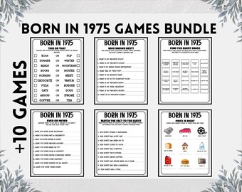 50周年記念ゲームバンドル：1975年生まれのクイズ（印刷可能なデジタルダウンロード）