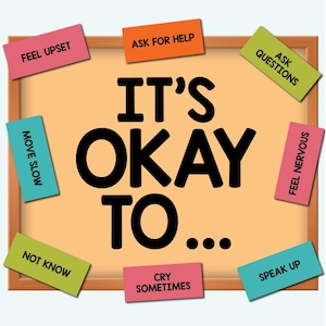 Social Emotional Learning Bulletin Board Kit for Classroom Decor, It&#39;s Okay To, SEL Printable Poster Set for Kids, Instant Digital Download