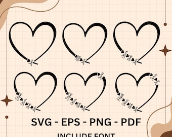 Aangepaste hart kleinkinderen naam SVG-bundel (digitale bestanden)