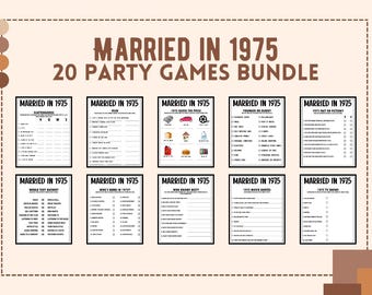 50th Anniversary Games Bundle | Party Games | Married in 1975 Games | 50th Wedding Anniversary Games | Fun Printable Games | Adult Games.