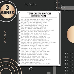 Office Games | Team Building Pass The Prize Game | Office Party Printable | Coworker Games | Happy Hour Office Party | Team Building Game