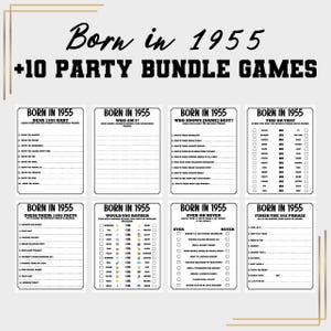 70er Geburtstag Party Spiele Bundle | 70er Geburtstagsspiele | Lustige Druckbare Spiele | Geboren 1955 Spiele | Gesellschaftsspiele | Familienspiel | Spiele für Erwachsene