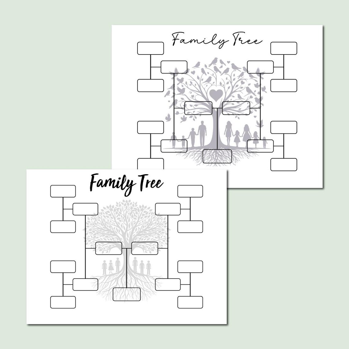 4-generation Family Tree Chart: Fillable Genealogy Pedigree (PDF) - Etsy