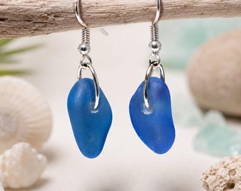 Scottish Sea Glass Sterling Silver Earrings