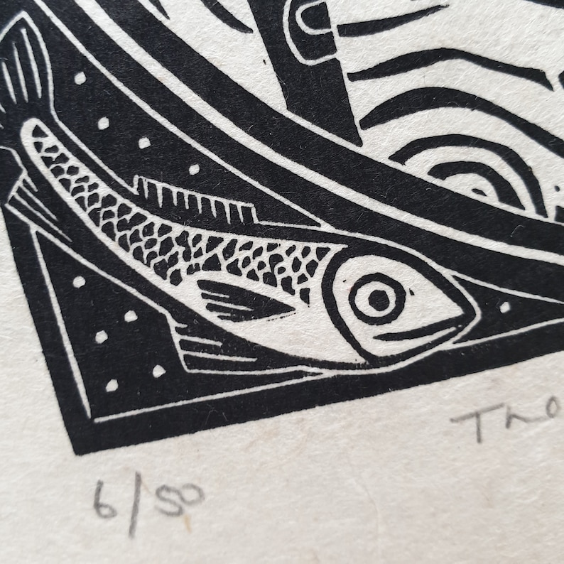 The Beast of Dean III Original Linocut Print on Handmade Lokta Paper ...