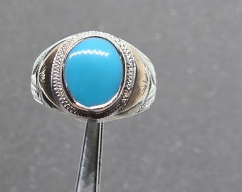 Kingman Turquoise Ring - Dainty Bohemian Sky Blue Gemstone silver 925
