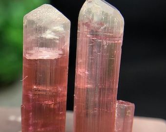 Bi-Color  Natural Pink Tourmaline Crystal Cluster  Raw Gemstone Specimen  Healing Crystal 24.20 carat both