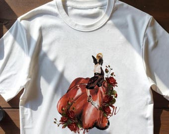 Camiseta romántica de ángel gótico, arte de la ópera de Carmen, camiseta oscura y femenina