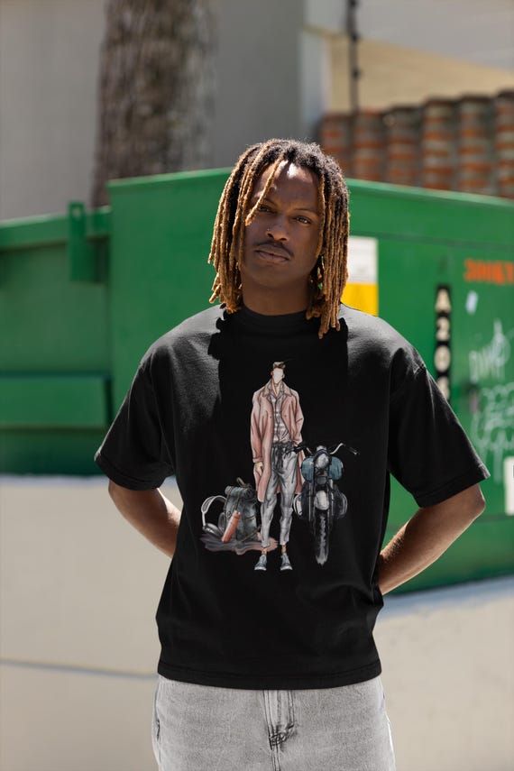 Urban Wanderer Graphic Tee, Motorcycle Art, Streetwear Fashion