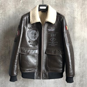 Men&#39;s  b3 Biker Style Bomber Leather Jacket
