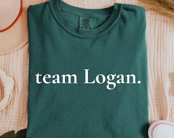Koszulka z okrągłym dekoltem Team Logan Comfort Colors, prezent dla dziewczyny, koszulka dla najlepszego przyjaciela Team Logan, minimalistyczny prezent dla żony