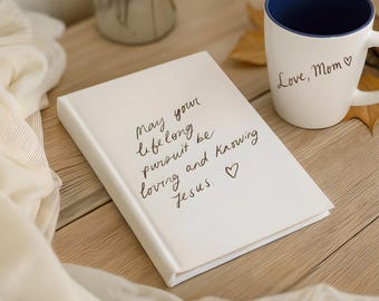 Custom Handwritten Mug and Journal Set | Personalized Keepsake Gift | Photo of Handwriting | Graduation Wedding Anniversary Bundle