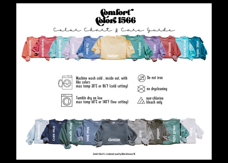 Printed on a soft-washed Comfort Colors 1566 crewneck, this sweatshirt has that lived-in feel right from the first wear. With its relaxed fit and pigment-dyed fabric, it pairs perfectly with your favorite denim, leggings, or cutoff shorts for a cozy-cute summer loo