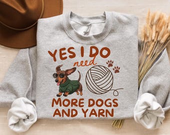 Plus de chiens et sweat-shirt en laine | Pull ras du cou amusant au crochet