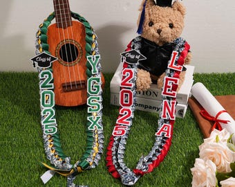 Personalized Graduation Lei 2026: Custom Ribbon Lei, Senior Gift