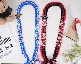 Personalized 2026 Graduation Lei: Custom Ribbon Lei, Senior Gift