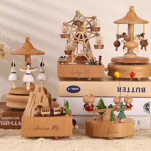 Personalized Wooden Train Music Box,Baby Shower Gift,Engraved Name Music Box,Baby Keepsake,Baby Boy Birthday Gifts for Kids,Holiday Gift