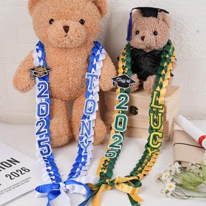 Collar de graduación con nombre, promoción de 2025, regalos de graduación, collar de cinta, collar trenzado, para graduación, collar personalizado, recuerdo de graduación