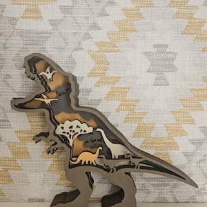 Wooden T-rex room decor peice