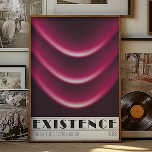 Arte futurista, impresión de pared de los 70, meditación, decoración psicodélica para el hogar, póster de los 80, decoración estética, arte cósmico, impresión de existencia