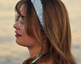 Patrón fácil para diadema brillante de ganchillo