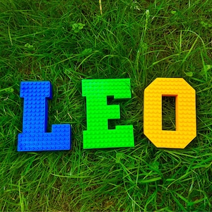 LARGE Brick Name Sign | Personalized Block Letters for Kids Room Decor, Nursery Shelf or Birthday Gift | Personalized Brick Style Name Sign