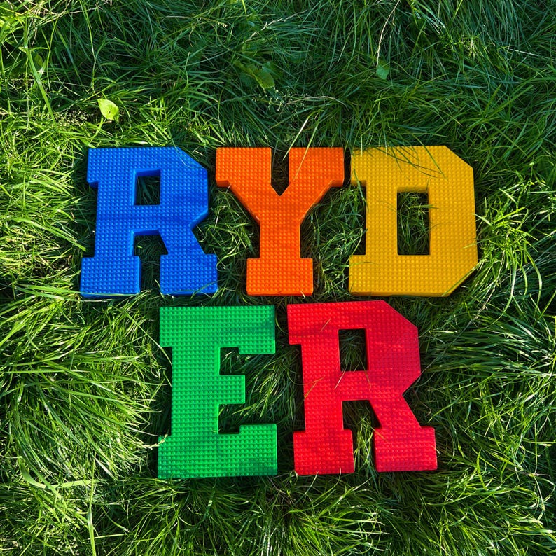 Extra LARGE Brick Style Letters | 3D Block Name Plate | Kids Room Sign ...
