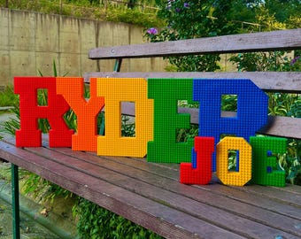 LARGE Brick Style Letters, Custom Block Name Plate, Bedroom Decor, Nursery Name,  Kids Room Sign, Kids Birthday Party, Playground Sign