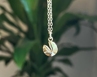 Tiny Gold Fortune Cookie Necklace