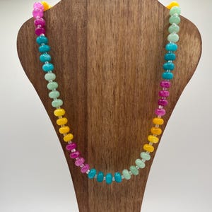 Cielos de sorbete arcoíris - Collar de caramelos con cuentas de piedras preciosas