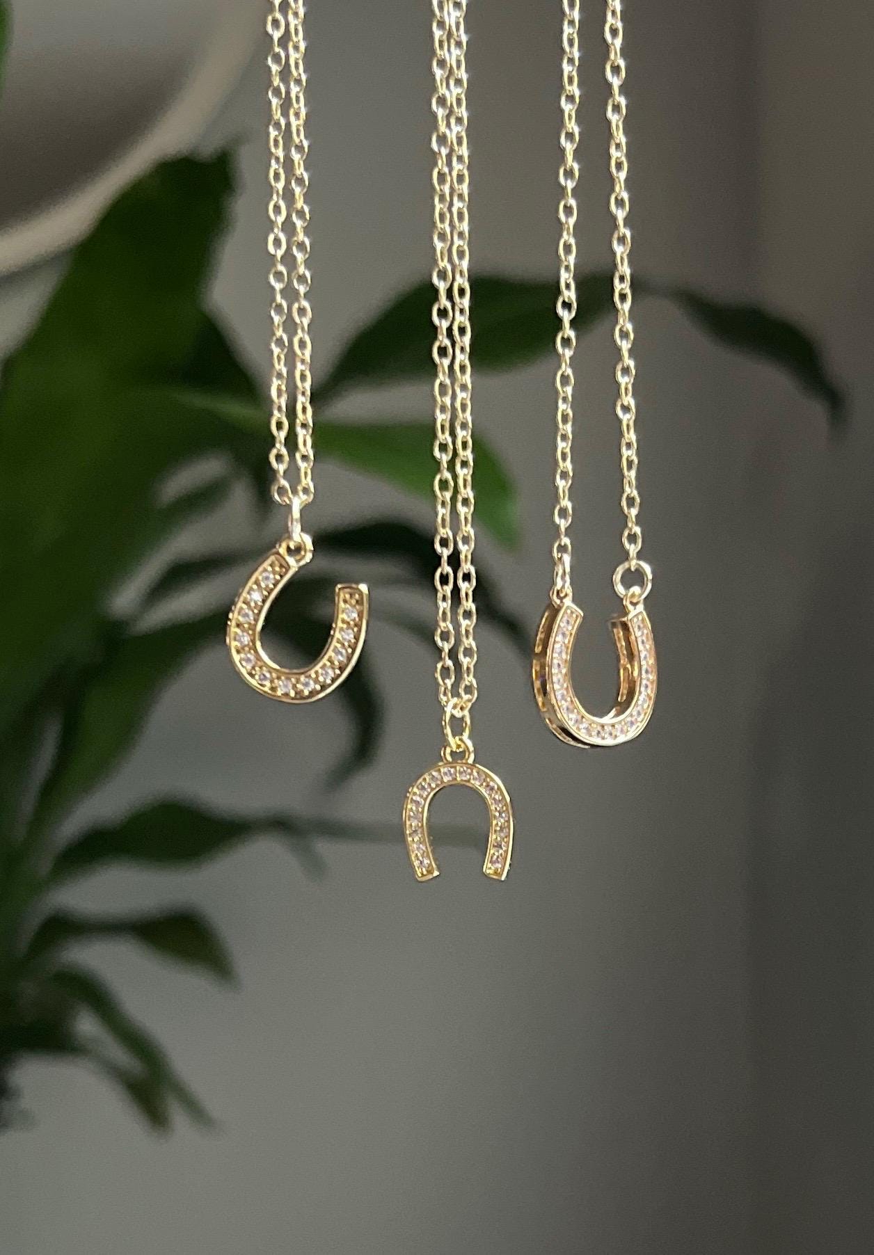 Cubic Zirconia Horse Shoe Necklace - Etsy
