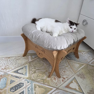 Cat Bed with Pillow, Cat Pillow Bed, Cat Bed, Bed for Cat, Cat Furniture, Modern Cat Furniture,  Katzenbett, Pet Beds