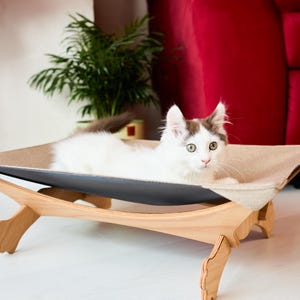 Cat bed, wooden cat hammock, modern cat and dog sofa, pet furniture, bed for cat, pet bed, design cat bed, cat gift, kitten bed tree.