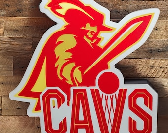 Cleveland Cavaliers "CAVS" LED Lightbox | Large Color-Changing Wall Lamp | NBA, Game Room, Man Cave, Sports Bar Decor, Handmade