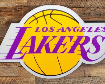 LA Lakers LED Lightbox | Large Color-Changing Wall Lamp | NBA Game Room, Man Cave, Sports Bar Decor | Statement Wall Art