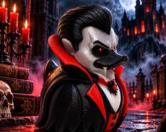 Dracula Duck | Vampire Ducking Duck | Horror Duck | Vampire Collectible | Halloween Decor | Cruise Duck | Ducking Duck | Rubber Duck | 3D