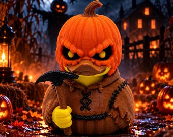 Pumpkin Head Duck | Horror Duck | Ducking Duck | Scarecrow Pumpkin Decor | Pumpkin Duck | Halloween | Cruise Duck | Rubber Duck | 3D Printed