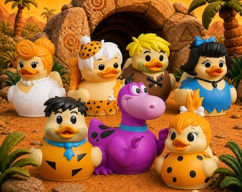 Flintstones Collection Ducking Ducks, Choose Your Character, 3D Printed Cartoon Duck, Dashboard Décor, Collectible Gift
