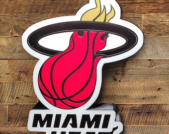 Miami Heat Basketball LED Lightbox | Oversized Color-Changing Wall lamp | Basketball Fan, Game Room, Man Cave Decor | 17" Display 80% Larger