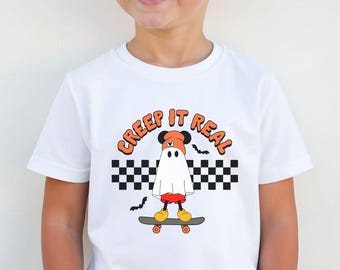 Creep It Real Kids Halloween Shirt - Retro Halloween Boys ands Girls Shirt - Halloween Toddler Tee