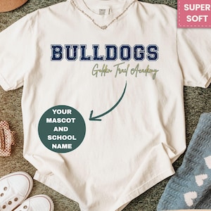 Custom Mascot Shirts, Personalized School Spirit Tees, Comfort Colors® Teacher Shirt, Sports Team Shirts, Football Volleyball Team Shirt