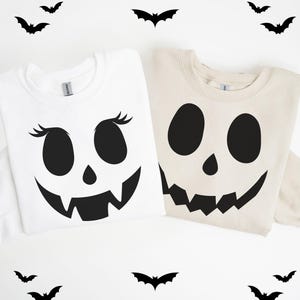 Pumpkin Face Couple Matching Sweatshirt, Halloween Couple Matching Sweatshirt, Halloween Woman Shirt, Halloween Man Shirt, Halloween Gift