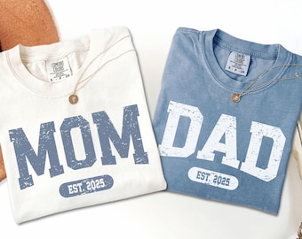 Comfort Colors® Matching Mom And Dad Shirts, Custom Est Shirt, Personalized Dad Tshirt, Custom Mom Gift, Mom Dad Shirts, Mother's Day