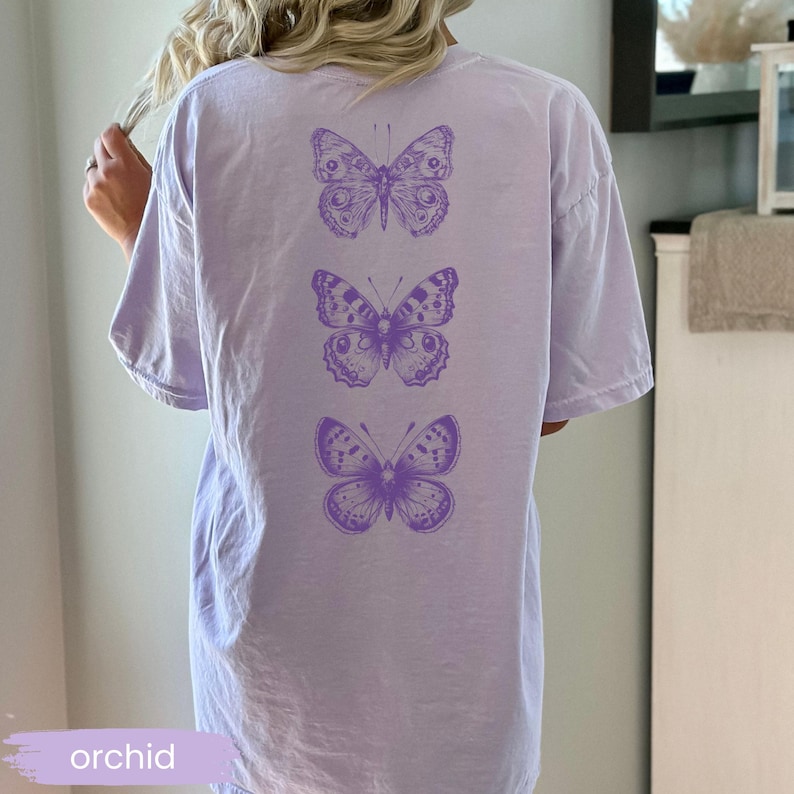 Comfort Colors® Vintage Butterfly Trio Comfort Colors T‑Shirt Cottagecore Boho Nature Aesthetic Tee image 6