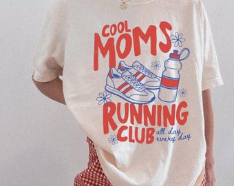Comfort Colors® Cool Moms Running Club Shirt, Running Mom Shirt, Sports Mama Shirt, Game Day, Mom Club Tee, Mother's Day Gift